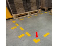 En_simbolo adhesivo durable pvc forma de l para delimitacion suelo amarillo 100x100x0,7 mm pack de 10 unidades