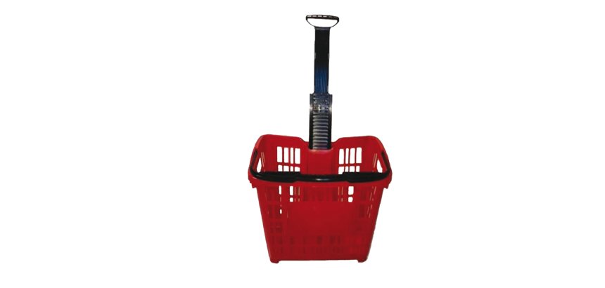 Cesto trolley - antiurto - 49,5 x 36,5 x 46 cm - 30 L - rosso - Printex