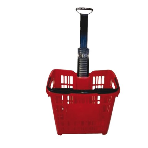 Cesto trolley - antiurto - 49,5 x 36,5 x 46 cm - 30 L - rosso - Printex