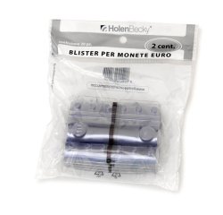 Portamonete - PVC - 2 cent - grigio - HolenBecky - blister 20 pezzi
