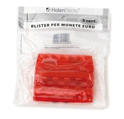 Portamonete - PVC - 5 cent - rosso - HolenBecky - blister 20 pezzi
