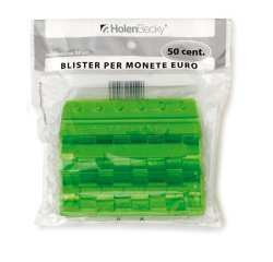 Portamonete - PVC - 50 cent - verde - HolenBecky - blister 20 pezzi