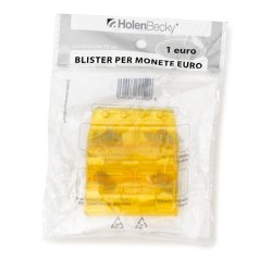 Portamonete - PVC - 1 euro - giallo - HolenBecky - blister 20 pezzi