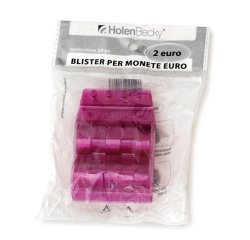 Portamonete - PVC - 2 euro - viola - HolenBecky - blister 20 pezzi