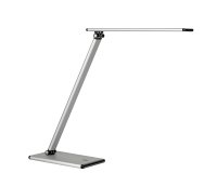 En_lampara de escritorio unilux terra led tactil doble articulacion gris metalizado 38x30x18 cm