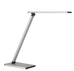En_lampara de escritorio unilux terra led tactil doble articulacion gris metalizado 38x30x18 cm