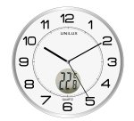 Orologio da parete Tempus - con termometro - diametro 30 cm - bianco - Unilux