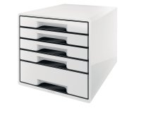 Cassettiera Drawer Cabinet Cube 5 - 28,7 x 27 x 36,3 cm - bianco - Leitz