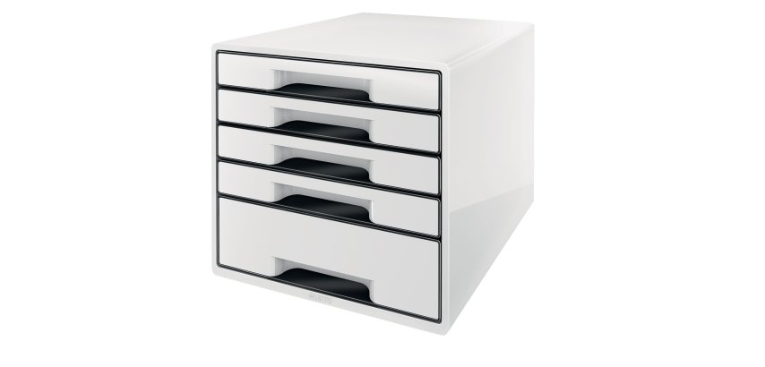 Cassettiera Drawer Cabinet Cube 5 - 28,7 x 27 x 36,3 cm - bianco - Leitz