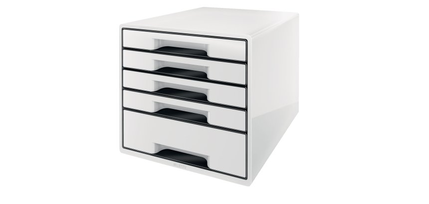 Cassettiera Drawer Cabinet Cube 5 - 28,7 x 27 x 36,3 cm - bianco - Leitz