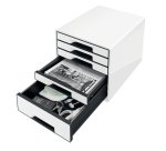 Cassettiera Drawer Cabinet Cube 5 - 28,7 x 27 x 36,3 cm - bianco - Leitz