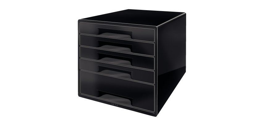 Cassettiera Drawer Cabinet Cube 5 - 28,7 x 27 x 36,3 cm - nero - Leitz