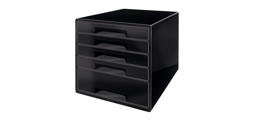 Cassettiera Drawer Cabinet Cube 5 - 28,7 x 27 x 36,3 cm - nero - Leitz
