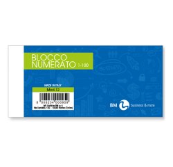 Blocco numerato (1/100) - colori assortiti - 13 x 6 cm - BM