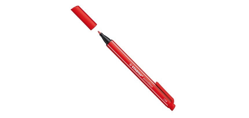 Pennarello PointMax punta feltro - punta 0,80mm - rosso - Stabilo