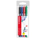 Pennarello PointMax punta feltro - punta 0,80mm - Stabilo - astuccio 4 colori: blu, nero, rosso, verde