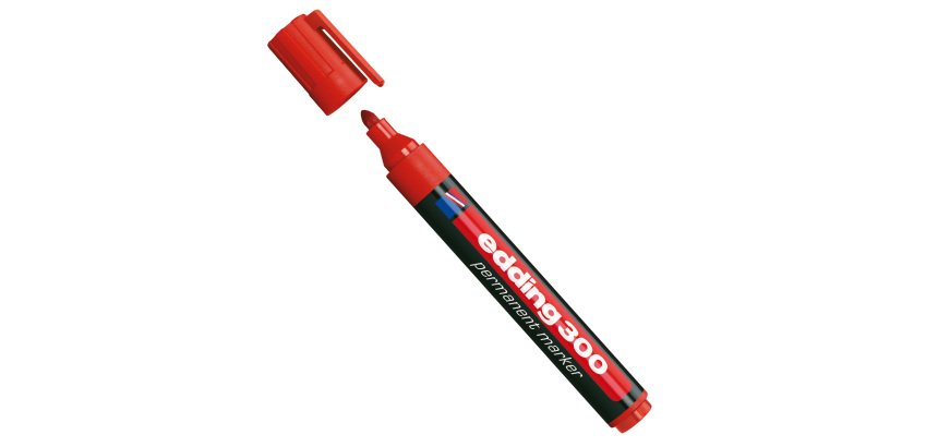Marcatore permanente 300 - punta conica - da 1,5 a 3 mm - rosso - Edding