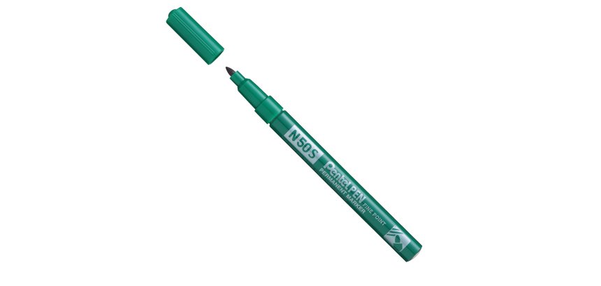 Marcatore permanente N50S  - punta tonda - verde - Pentel