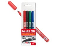 Marcatore permanente N50S - punta tonda - astuccio 4 colori assortiti - Pentel