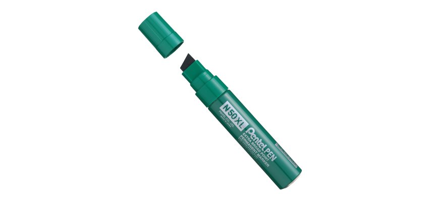 Marcatore permanente N50XL - punta scalpello - verde - Pentel