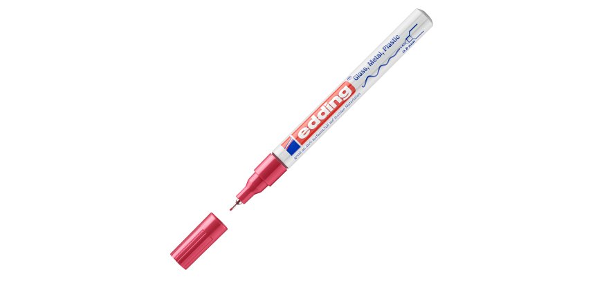 Marcatore permanente a vernice 780 - punta tonda extra fine - 0,8 mm - rosso  - Edding