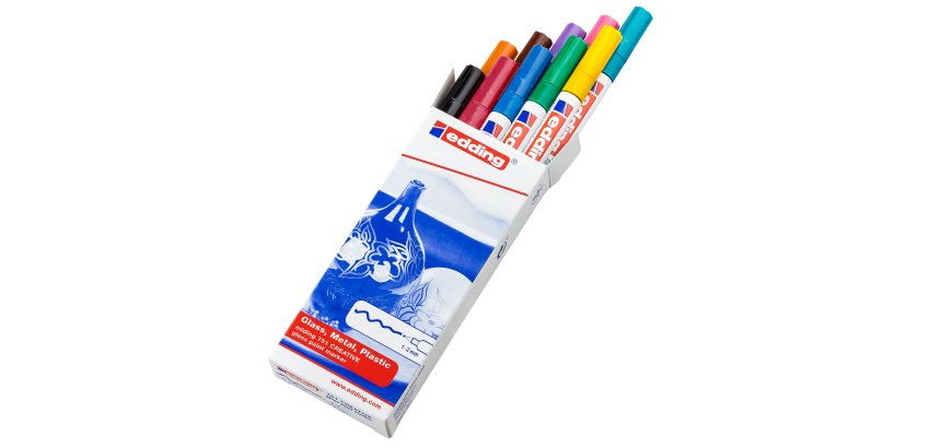 Marcatore permanente a vernice 751 - punta tonda fine - da 1 a 2 mm - Edding - astuccio 10 pezzi