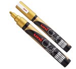 Marcatore a gesso liquido Uni Chalk Marker - punta tonda da 1,80-2,50mm - oro - Uni Mitsubishi