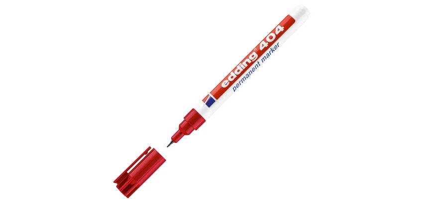 Marcatore permanente 404  - punta tonda extra fine  - 0,75 mm - rosso - Edding