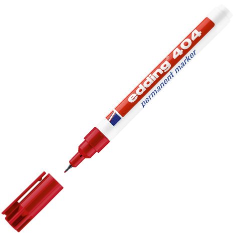 Marcatore permanente 404  - punta tonda extra fine  - 0,75 mm - rosso - Edding