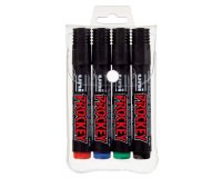 Marcatori Uni Prockey M122 - punta conica 1,20 - 1,80 mm - colori assortiti - Uni Mitsubishi - astuccio 4 pezzi