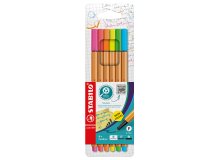 Fineliner Point 88 - tratto 0,4 mm - colori assortiti neon - Stabilo - conf. 6 pezzi