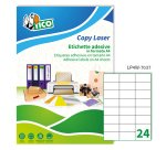 Etichette adesive LP4W - in carta - permanenti - 70 x 37 mm - 24 et/fg - 100 fogli - bianco - Tico