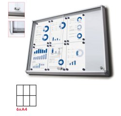 Indoor Lockable Showcase With Sliding Doors 6x A4