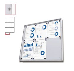 Bacheca per interni Economy - magnetica - 9 fogli A4 - anta battente - Studio T
