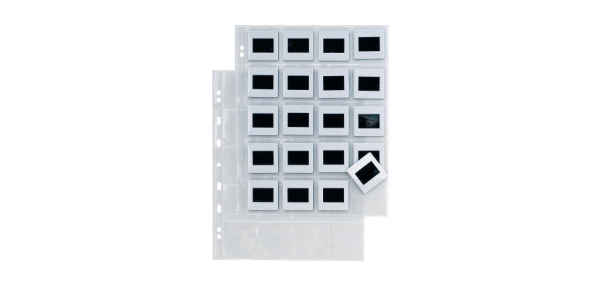 Buste forate Atla F Dia 20 - 22 x 30 cm - PP - porta diapositive 20 spazi 5,5 x 5,5 cm - liscio - Sei Rota - conf. 10 pezzi