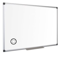 Lavagna magnetica Maya a quadretti - 90 x 120 cm - bianco - Bi-Office