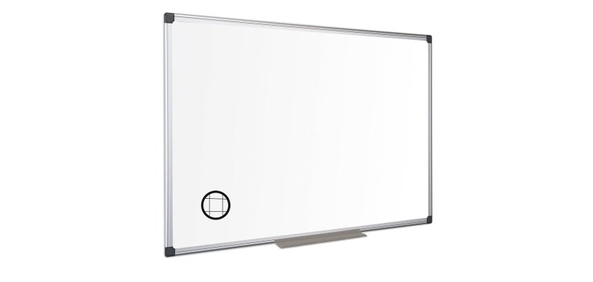 Lavagna magnetica Maya a quadretti - 90 x 120 cm - bianco - Bi-Office