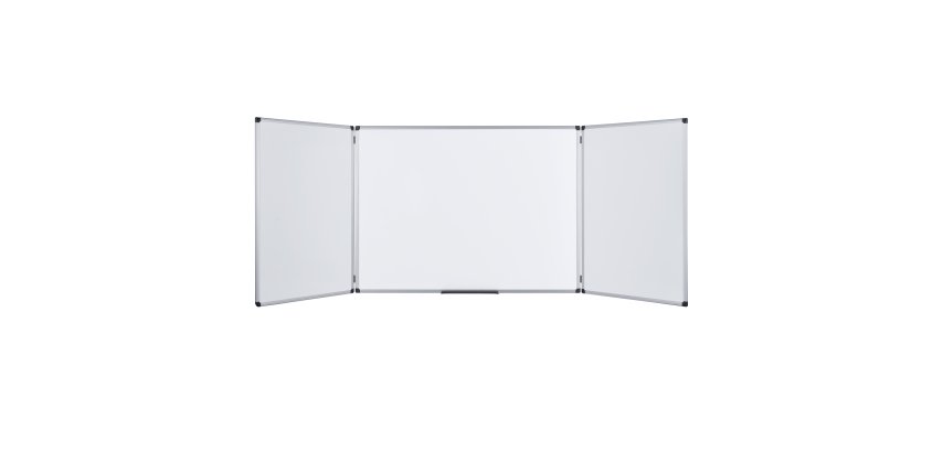 Lavagna magnetica Maya Trio - 90 x 240 cm (aperta) - bianco - Bi-Office