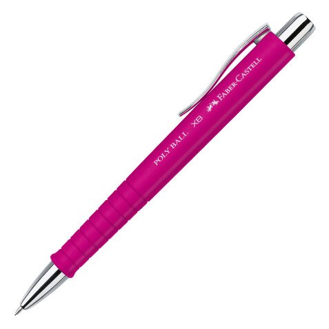 Penna a sfera a scatto Polyball - punta 0,7 mm - fusto rosa - Faber Castell