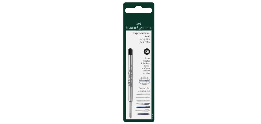 Refill XB - punta 0,7mm - fusto nero - per penna Polyball - Faber-Castell