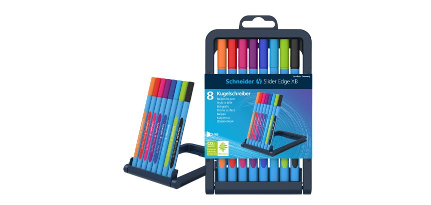 Penna a sfera Slider Edge - tratto XB - colori assortiti - Schneider - astuccio 8 pezzi