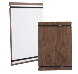 Portamenù Tablet con elastici - 32 x 22 cm - legno di noce - Securit