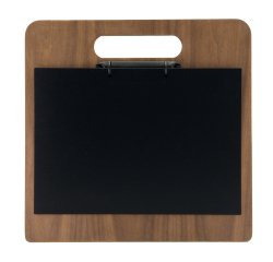 Portamenù a tagliere con anelli Chopping Board - 32 x 24 cm - legno di noce - Securit
