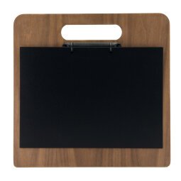 Portamenù a tagliere con anelli Chopping Board - 32 x 24 cm - legno di noce - Securit