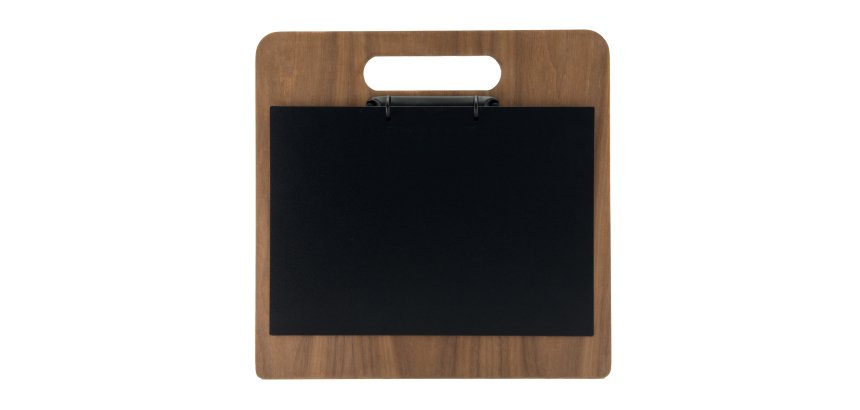 Portamenù a tagliere con anelli Chopping Board - 32 x 24 cm - legno di noce - Securit