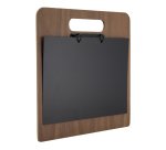 Portamenù a tagliere con anelli Chopping Board - 32 x 24 cm - legno di noce - Securit