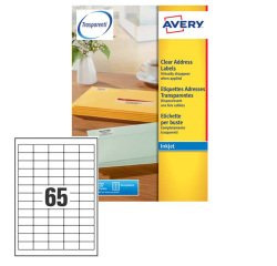 AVERY Etichette in carta bianca 38,1x21,2mm, 65 etichette per foglio, adesivo permanente, inkjet, 25 fogli