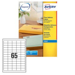 AVERY Etichette in carta bianca 38,1x21,2mm, 65 etichette per foglio, adesivo permanente, inkjet, 25 fogli