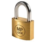 Lucchetto ad arco - ottone massiccio - 7,7 x 5 x 1,6 cm - oro - Metalplus