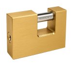 Lucchetto corazzato per saracinesca - ottone massiccio - 7,7 x 5 x 1,6 cm - oro - Metalplus